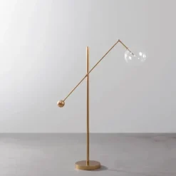 Pamono Milan 1 Arm Brass Floor Lamp by Schwung> Floor Lamps
