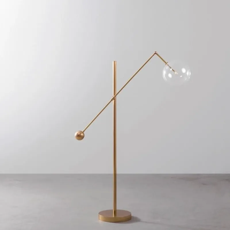 Pamono Milan 1 Arm Brass Floor Lamp by Schwung> Floor Lamps