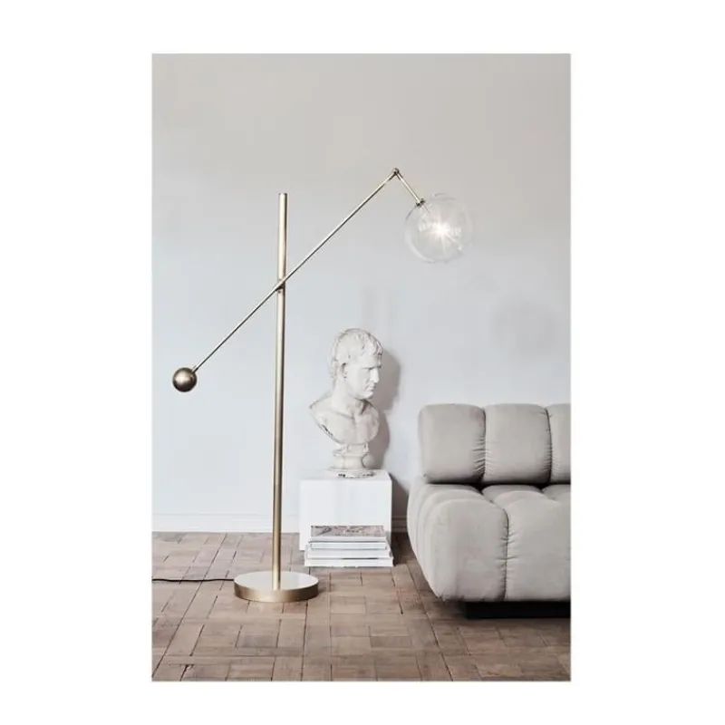 Pamono Milan 1 Arm Brass Floor Lamp by Schwung> Floor Lamps