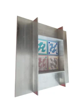 Pamono Milanese Frame with 4 Tiles by Ettore Sottsass for Cedit, 1989, Set of 4> Architectural Elements