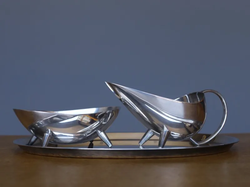 Outlet Pamono Milk and Sugar Set on Tray by Kurt Meyer for Wmf, 1953, Set of 3