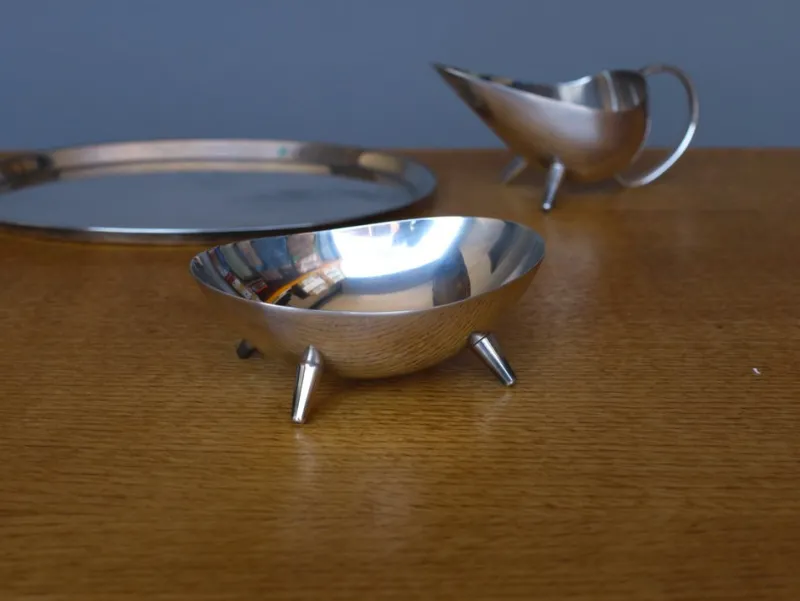 Outlet Pamono Milk and Sugar Set on Tray by Kurt Meyer for Wmf, 1953, Set of 3