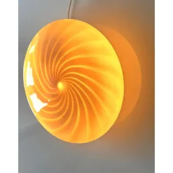 Pamono Milky-White and Beige Swirls Murano Glass Flush Mount by Simoeng><noscript><img width=