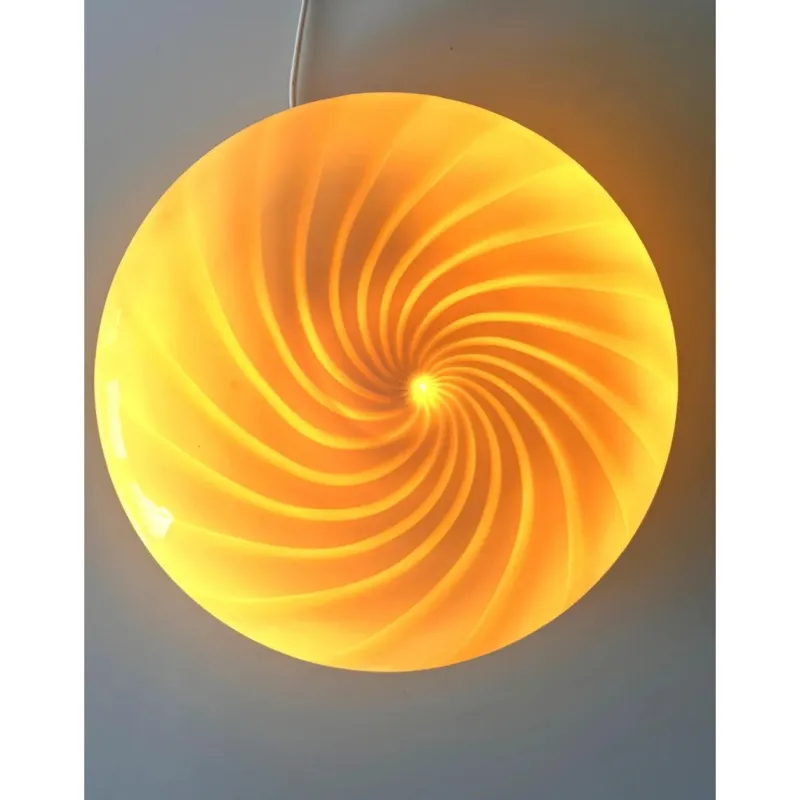Pamono Milky-White and Beige Swirls Murano Glass Flush Mount by Simoeng> Ceiling Lights