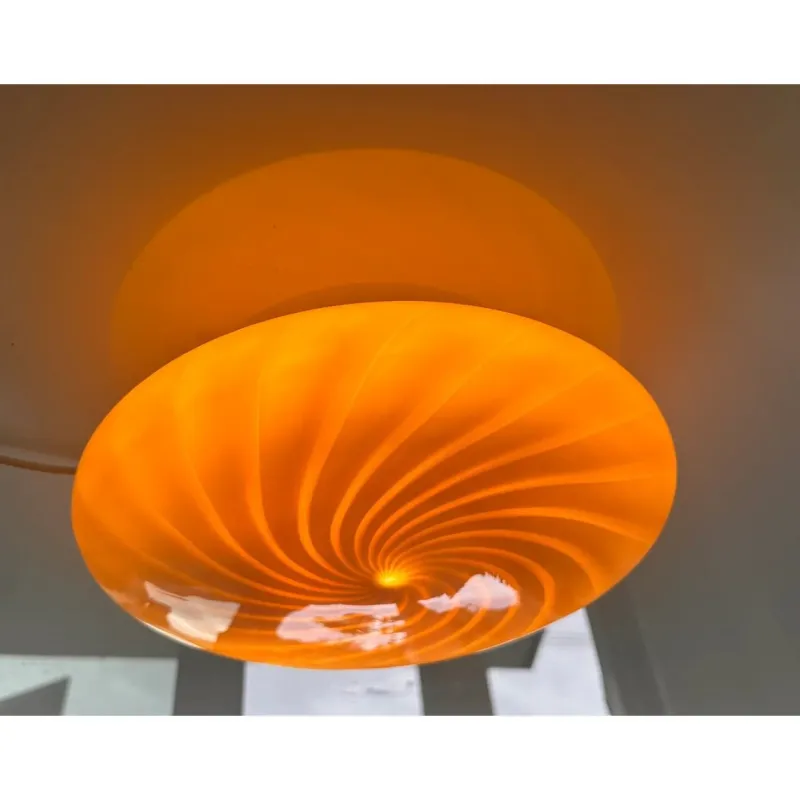 Pamono Milky-White and Beige Swirls Murano Glass Flush Mount by Simoeng> Ceiling Lights