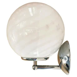 Pamono Milky-White Swirl Murano Glass Wall Sconce by Simoeng> Wall Lights & Sconces|Wall Lights & Sconces
