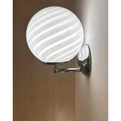 Pamono Milky-White Swirl Murano Glass Wall Sconce by Simoeng><noscript><img width=