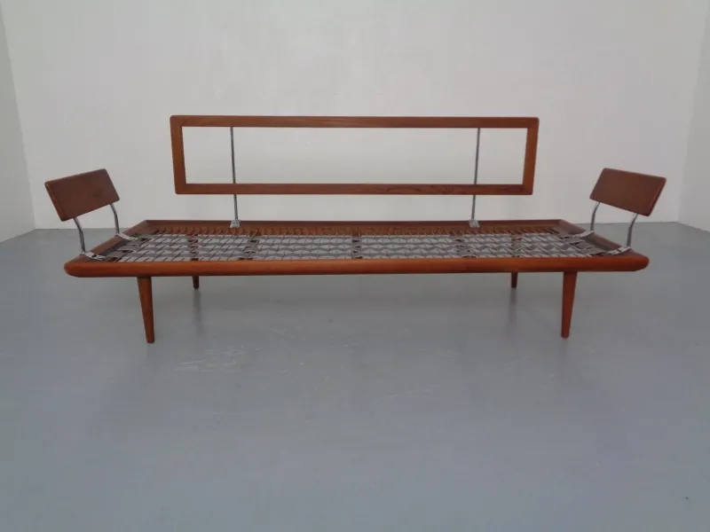 Pamono Minerva Teak & Kvadrat Hallingdal Daybed / Sofa by Peter Hvidt & Orla Mølgaard Nielsen for France & Son, Denmark, 1950s> Daybeds & Chaises Lounges