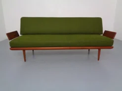 Pamono Minerva Teak & Kvadrat Hallingdal Daybed / Sofa by Peter Hvidt & Orla Mølgaard Nielsen for France & Son, Denmark, 1950s><noscript><img width=