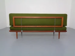 Pamono Minerva Teak & Kvadrat Hallingdal Daybed / Sofa by Peter Hvidt & Orla Mølgaard Nielsen for France & Son, Denmark, 1950s><noscript><img width=