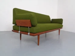 Pamono Minerva Teak & Kvadrat Hallingdal Daybed / Sofa by Peter Hvidt & Orla Mølgaard Nielsen for France & Son, Denmark, 1950s><noscript><img width=