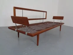 Pamono Minerva Teak & Kvadrat Hallingdal Daybed / Sofa by Peter Hvidt & Orla Mølgaard Nielsen for France & Son, Denmark, 1950s><noscript><img width=