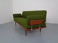 Pamono Minerva Teak & Kvadrat Hallingdal Daybed / Sofa by Peter Hvidt & Orla Mølgaard Nielsen for France & Son, Denmark, 1950s><noscript><img width=