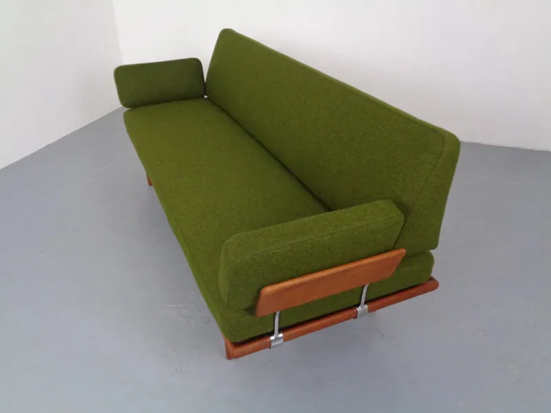 Pamono Minerva Teak & Kvadrat Hallingdal Daybed / Sofa by Peter Hvidt & Orla Mølgaard Nielsen for France & Son, Denmark, 1950s> Daybeds & Chaises Lounges