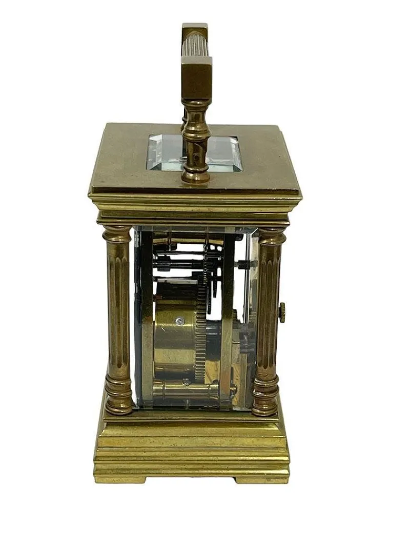 Pamono Miniature French Brass Carriage Clock with Case, 1890s> Clocks