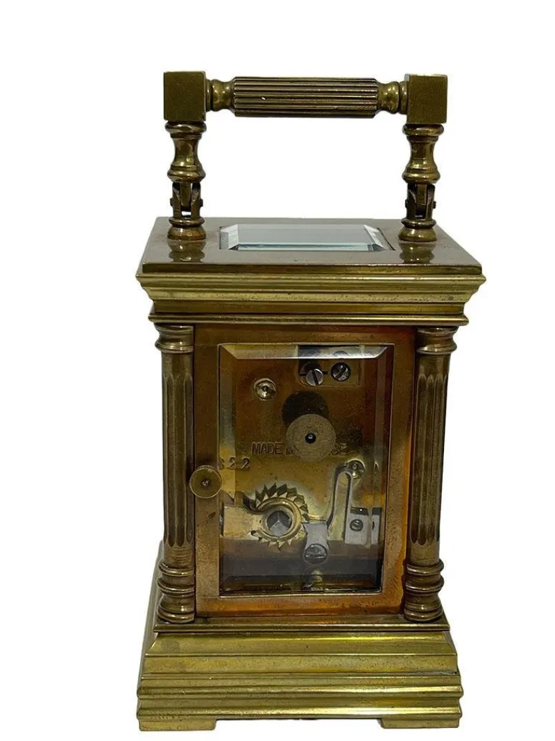 Pamono Miniature French Brass Carriage Clock with Case, 1890s> Clocks