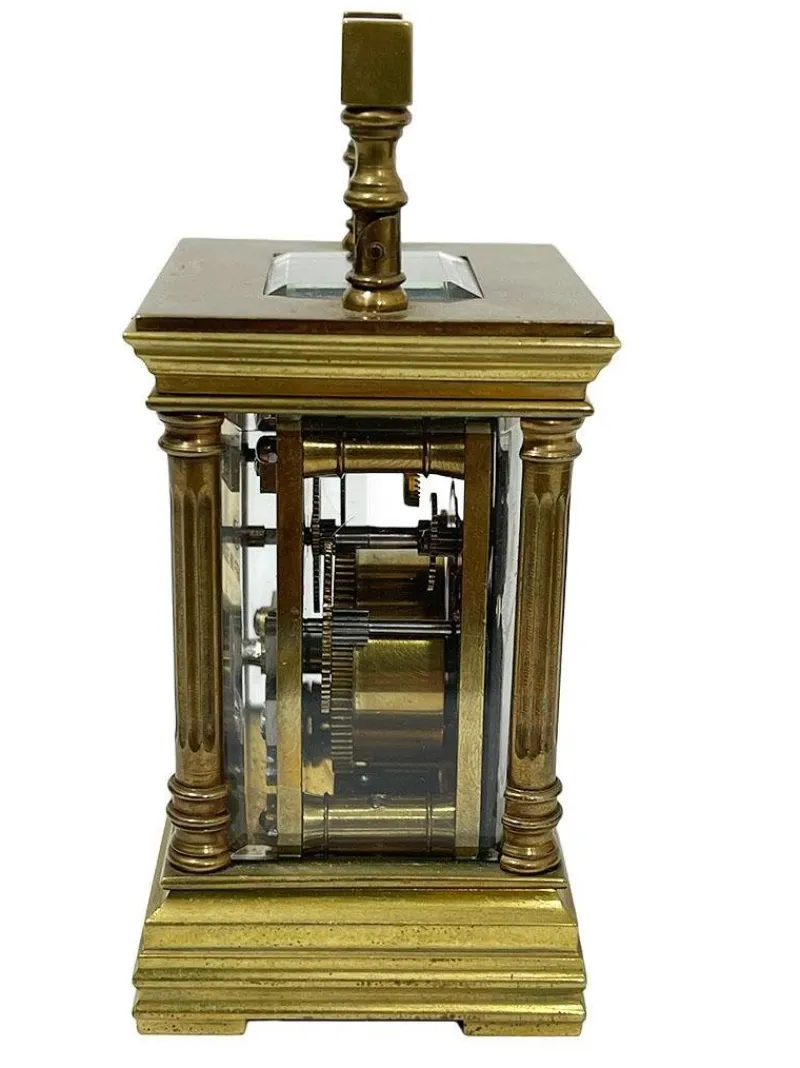 Pamono Miniature French Brass Carriage Clock with Case, 1890s> Clocks