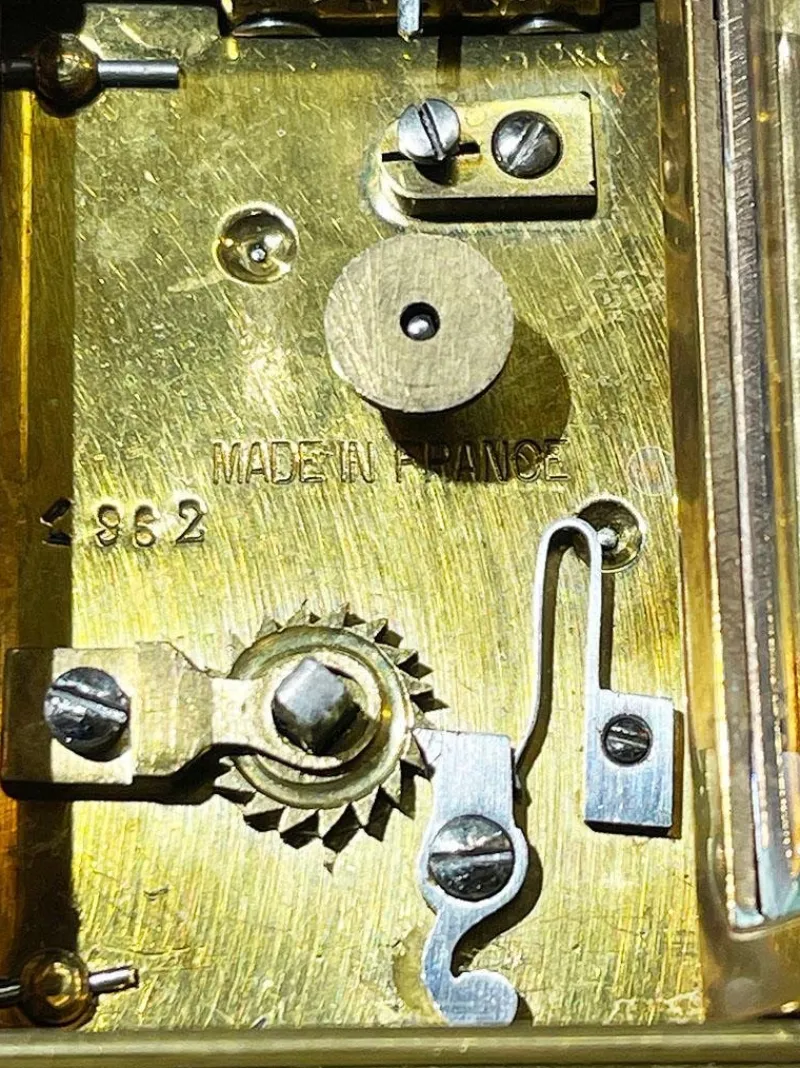Pamono Miniature French Brass Carriage Clock with Case, 1890s> Clocks