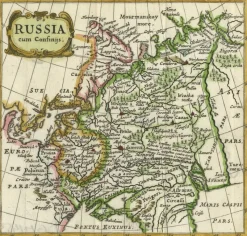 Pamono Miniature Map of Russia, 1685