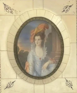 Pamono Miniature of Mrs. Graham, 19th Century, Painting, Framed> Painting