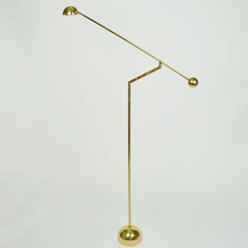 Pamono Minimal Brass Counter Balance Floor Lamp from Sölken Leuchten, 1970s> Floor Lamps