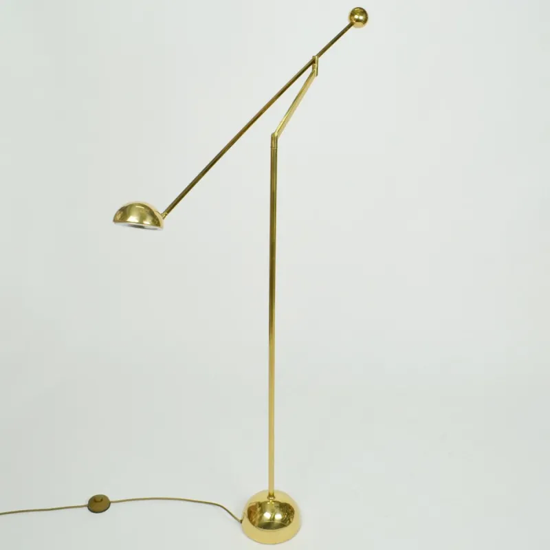 Pamono Minimal Brass Counter Balance Floor Lamp from Sölken Leuchten, 1970s> Floor Lamps