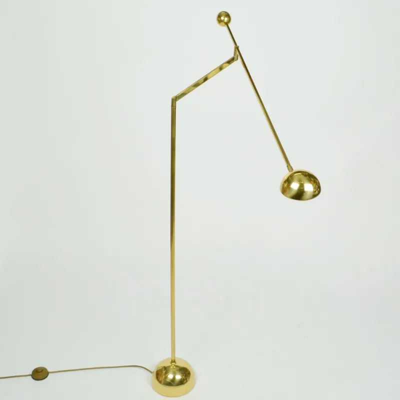 Pamono Minimal Brass Counter Balance Floor Lamp from Sölken Leuchten, 1970s> Floor Lamps