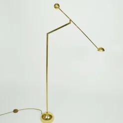 Pamono Minimal Brass Counter Balance Floor Lamp from Sölken Leuchten, 1970s><noscript><img width=