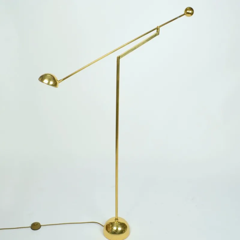 Pamono Minimal Brass Counter Balance Floor Lamp from Sölken Leuchten, 1970s> Floor Lamps