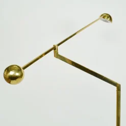 Pamono Minimal Brass Counter Balance Floor Lamp from Sölken Leuchten, 1970s><noscript><img width=