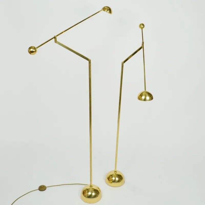 Pamono Minimal Brass Counter Balance Floor Lamp from Sölken Leuchten, 1970s> Floor Lamps