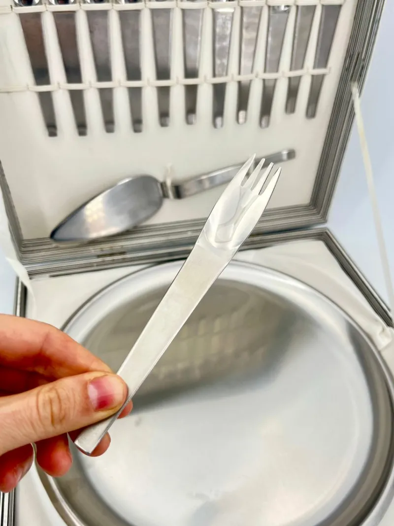 Discount Pamono Minimalist Dessert Forks, Plate and Dessert Scoop by Carl Auböck for Morinox, 1950s, Set of 14