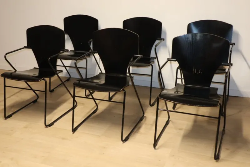 Outlet Pamono Minimalist Egoa 300 Chairs by Josep Mora, 1980s, Set of 6