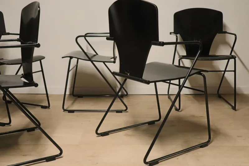 Outlet Pamono Minimalist Egoa 300 Chairs by Josep Mora, 1980s, Set of 6