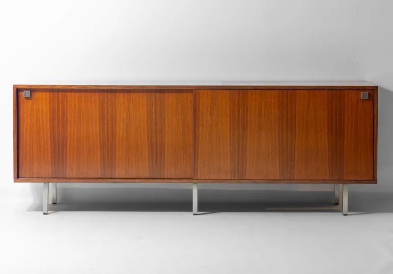 Pamono Minimalist Sideboard in Teak and Chrome by Alfred Hendrickx for Belform, 1960s> Sideboards & Buffets