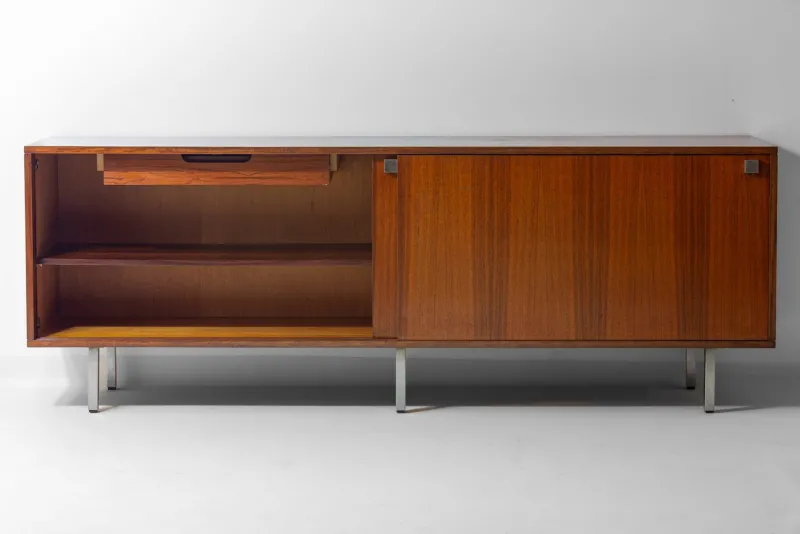 Pamono Minimalist Sideboard in Teak and Chrome by Alfred Hendrickx for Belform, 1960s> Sideboards & Buffets