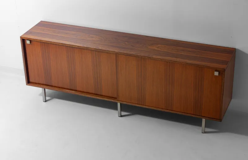 Pamono Minimalist Sideboard in Teak and Chrome by Alfred Hendrickx for Belform, 1960s> Sideboards & Buffets