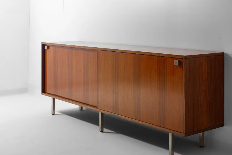 Pamono Minimalist Sideboard in Teak and Chrome by Alfred Hendrickx for Belform, 1960s> Sideboards & Buffets