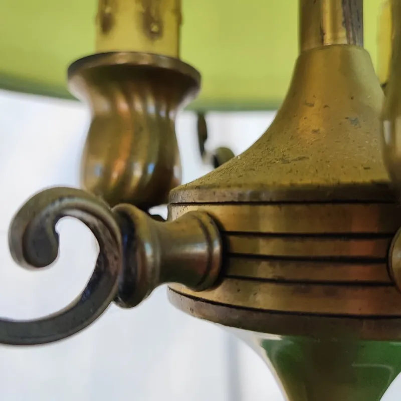 Sale Pamono Ministerial Chandelier in Green Glass and Metal