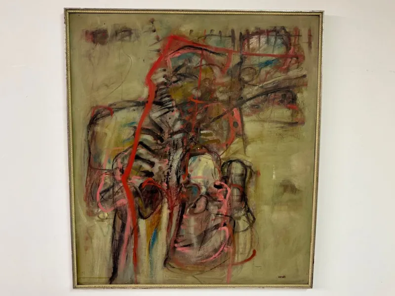 Pamono Mino Ceretti, Abstract Composition, 1950s, Oil on Canvas> Abstraction