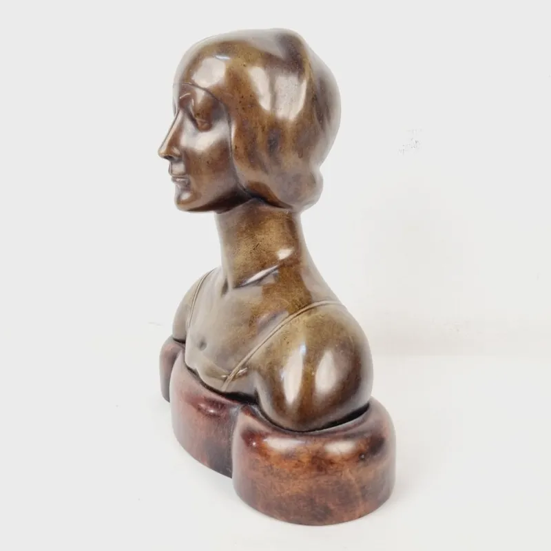 Pamono Mino da Fiesole, Portrait of a Noble Lady, 1800s, Bronze> Sculpture