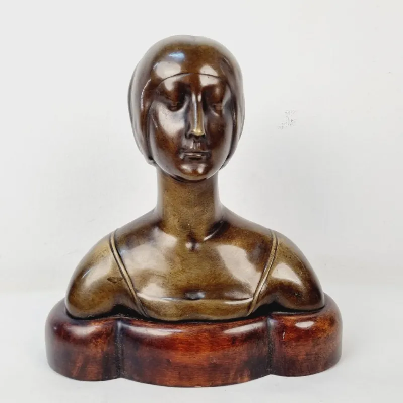 Pamono Mino da Fiesole, Portrait of a Noble Lady, 1800s, Bronze> Sculpture