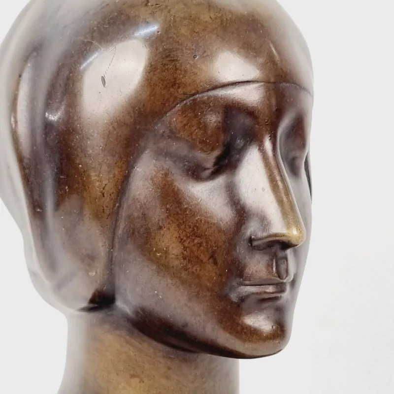 Pamono Mino da Fiesole, Portrait of a Noble Lady, 1800s, Bronze> Sculpture
