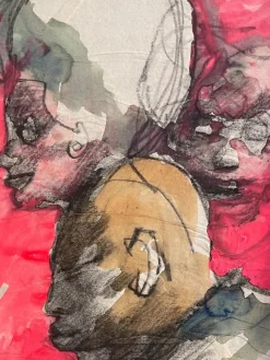 Clearance Pamono Mino Maccari, Figure Study, 20th Century, Watercolor, Framed