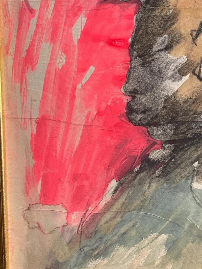 Clearance Pamono Mino Maccari, Figure Study, 20th Century, Watercolor, Framed