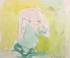 Best Pamono Mino Maccari, Portrait, Drawing, 1960s