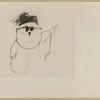 Pamono Mino Maccari, Portrait (Pietro Nenni), Drawing, 1960s> Work On Paper