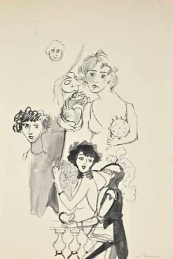 Pamono Mino Maccari, Studies, Artwork on Paper, 1935> Work On Paper