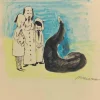 Outlet Pamono Mino Maccari, The Chinese Monster, Artwork on Paper, 1955