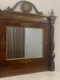 Online Pamono Mirror Console and Fireplace with Brass Inlays and Small Parts, Set of 3